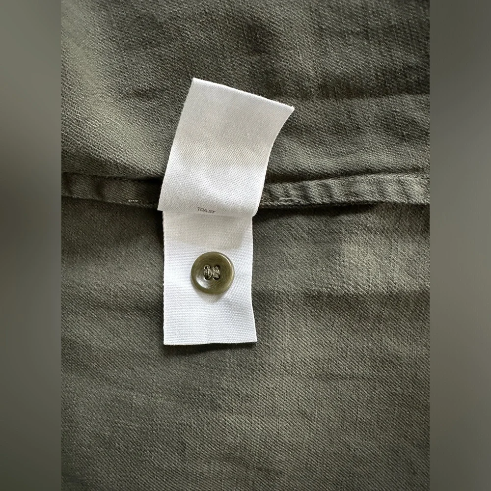 TOAST UK Elena Cotton Linen Tunic Shirt uk size 8/us 4 dark olive green khaki - Picture 7 of 10